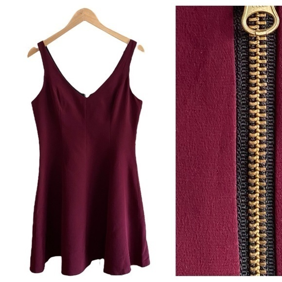 Amanda Uprichard Silk Maroon Burgundy Wine Red Sleeveless Mini Dress